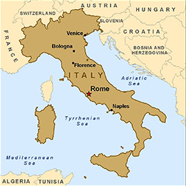 Italy Vacations Map